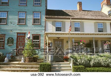 Stock Image - Timber Framed Houses Chesapeake USA. Fotosearch