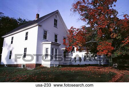 Stock Image - Timber House and Garden Wakefield New Hampshire. Fotosearch