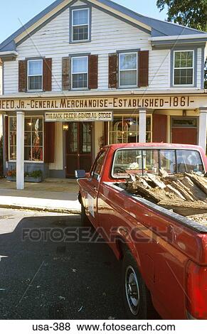 Timber Store and Red Pick Up Truck Maryland USA View Large Photo Image Stock Photo - Timber Store and Red Pick Up Truck Maryland USA. Fotosearch