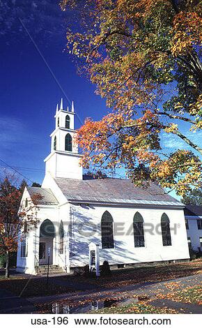 Traditional White Church New Hampshire USA View Large Photo Image Stock Photograph - Traditional White Church New Hampshire USA. Fotosearch