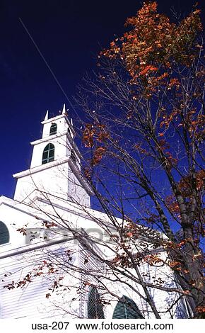 Traditional White Timber Church New Hampshire View Large Photo Image Stock Photo - Traditional White Timber Church New Hampshire. Fotosearch