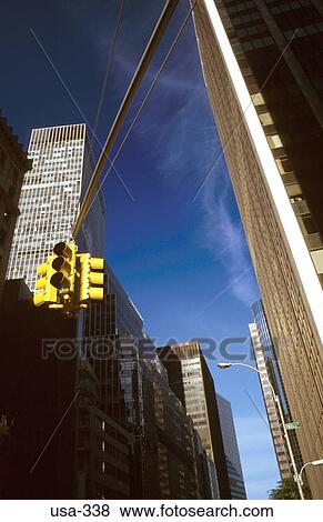 Stock Photo - Traffic Lights Water Street New York City USA. Fotosearch