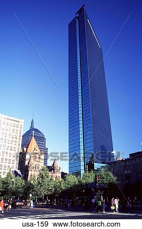 Stock Photo - Trinity Church John Hancock Tower Boston USA. Fotosearch