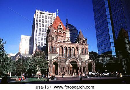 Trinity Church Surrounded by Offices Boston USA View Large Photo Image Stock Photo - Trinity Church Surrounded by Offices Boston USA. Fotosearch