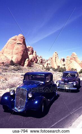 Two Old Cars in Arches National Park Utah View Large Photo Image Picture - Two Old Cars in Arches National Park Utah. Fotosearch