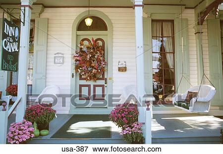 Stock Photo - Veranda on Timber House Maryland USA. Fotosearch