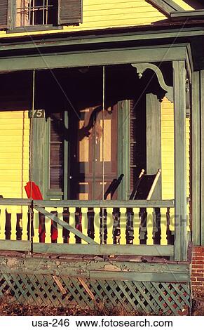 Veranda Seats Porch House New Hampshire America USA View Large Photo Image Stock Photograph - Veranda Seats Porch House New Hampshire America USA. Fotosearch