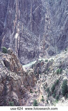 View Down Black Canyon Gunnison Park Colorado View Large Photo Image Picture - View Down Black Canyon Gunnison Park Colorado. Fotosearch