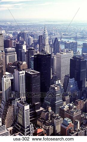 Stock Image - View from Empire State Building Manhattan New York. Fotosearch