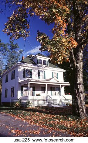 White Timber House and Tree New Hampshire View Large Photo Image Stock Photography - White Timber House and Tree New Hampshire. Fotosearch