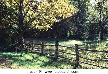 Wooden Fence and Trees New Hampshire America USA View Large Photo Image Stock Image - Wooden Fence and Trees New Hampshire America USA. Fotosearch