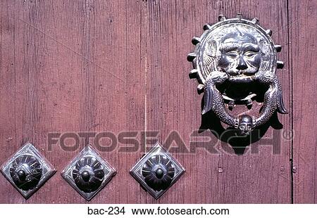 Picture - Animal Door Knocker on Cathedral in Merida Mexico. Fotosearch
