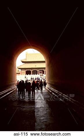 Stock Photography - Arched Passage into the Forbidden City Beijing China. Fotosearch