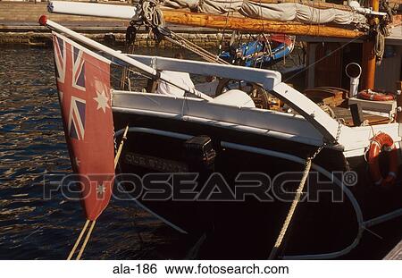 Stock Photograph - Australian Red Ensign on Ship. Fotosearch