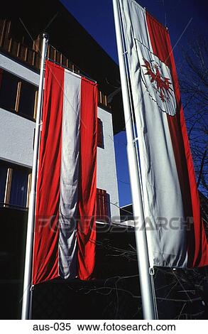 Austrian Banners on Flagpoles Austria View Large Photo Image Stock Photography - Austrian Banners on Flagpoles Austria. Fotosearch