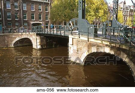 Bascule Bridge over Canal Amsterdam Holland View Large Photo Image Stock Photograph - Bascule Bridge over Canal Amsterdam Holland. Fotosearch
