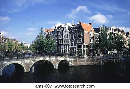 Stock Photo - Bridge over The Leidsegracht Amsterdam. Fotosearch