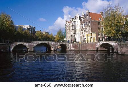 Stock Image - Bridges at Leidsegracht Amsterdam. Fotosearch
