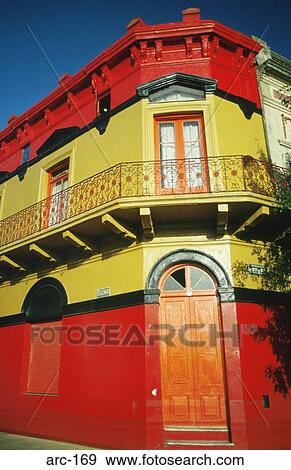 Brightly Painted Building Buenos Aires Argentina View Large Photo Image Stock Photo - Brightly Painted Building Buenos Aires Argentina. Fotosearch