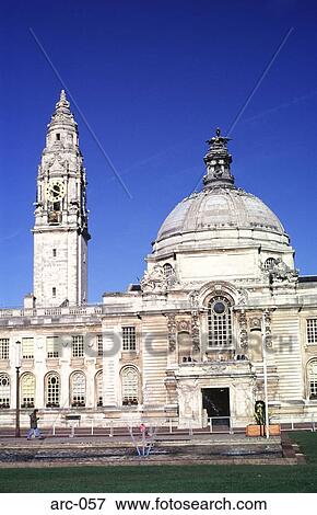 Cardiff City Hall UK View Large Photo Image Stock Photo - Cardiff City Hall UK. Fotosearch