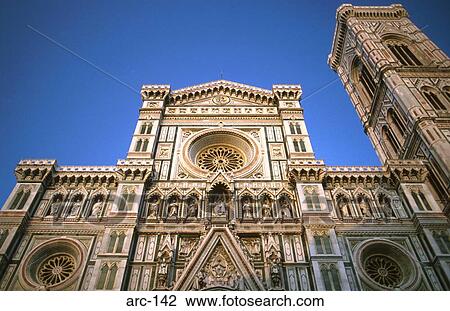 Stock Image - Cathedral Facade Florence Italy. Fotosearch