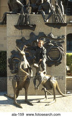 Child Playing on Statue of Kangeroos Australia View Large Photo Image Stock Photo - Child Playing on Statue of Kangeroos Australia. Fotosearch