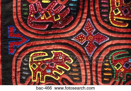 Colourful American Indian Cuna Textile View Large Photo Image Stock Photograph - Colourful American Indian Cuna Textile. Fotosearch