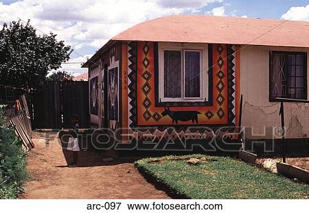 Colourful Ndebele House Soweto South Africa View Large Photo Image Stock Photo - Colourful Ndebele House Soweto South Africa. Fotosearch