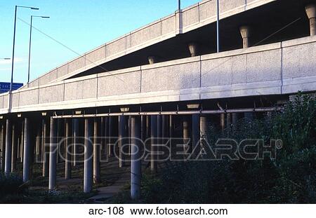 Concrete Overpass Supported by Metal Posts View Large Photo Image Stock Photo - Concrete Overpass Supported by Metal Posts. Fotosearch