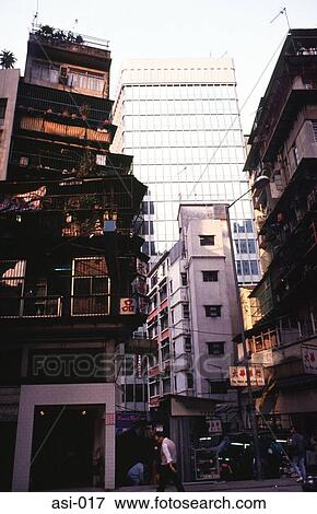 Contrasting Buildings Hong Kong Asia View Large Photo Image Stock Photo - Contrasting Buildings Hong Kong Asia. Fotosearch