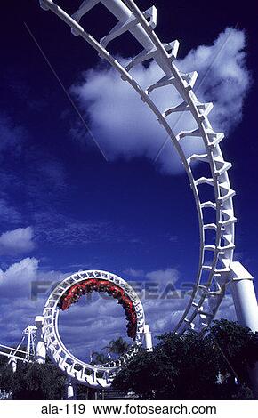 Corkscrew Roller-coaster Ride Goldcoast Australia View Large Photo Image Stock Photo - Corkscrew Roller-coaster Ride Goldcoast Australia. Fotosearch