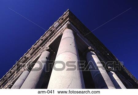 Stock Image - Corner of Reconstructed Ionic Roman Temple Armenia. Fotosearch