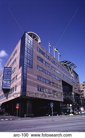 Stock Image - Corner view of the Trade Centre Stockholm Sweden. Fotosearch