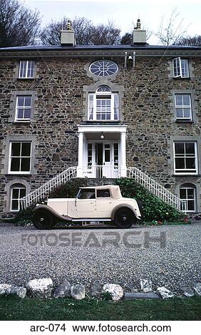 Country Home and Vintage Car UK View Large Photo Image Picture - Country Home and Vintage Car UK. Fotosearch
