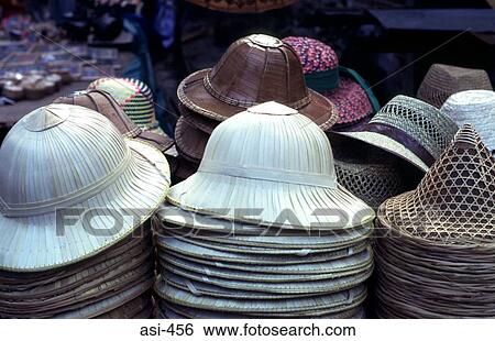 Display of Hats Thailand Asia View Large Photo Image Stock Photograph - Display of Hats Thailand Asia. Fotosearch