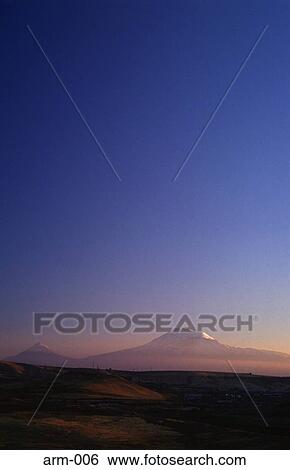 Stock Photograph - Distant Mount Ararat under Clear Sky Armenia. Fotosearch