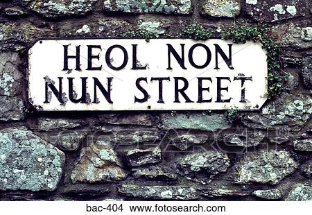 Dual Language Welsh/English Street Sign View Large Photo Image Picture - Dual Language Welsh/English Street Sign. Fotosearch