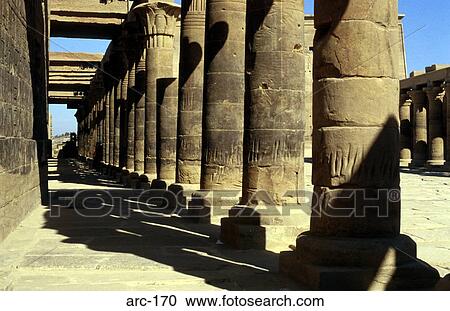 Egyptian Columns Aswan Egypt Stock Image Arc 170 Fotosearch