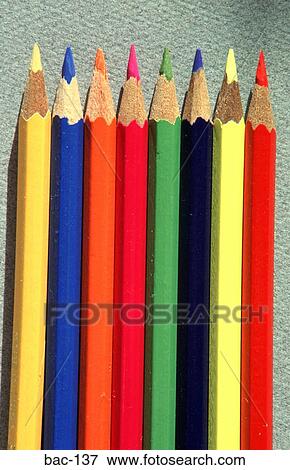 Eight Coloured Pencils View Large Photo Image Stock Photo - Eight Coloured Pencils. Fotosearch