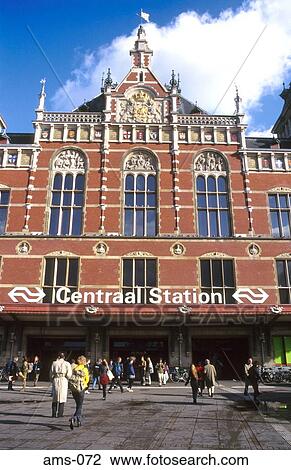 Entrance to Central Station Amsterdam Holland View Large Photo Image Stock Image - Entrance to Central Station Amsterdam Holland. Fotosearch