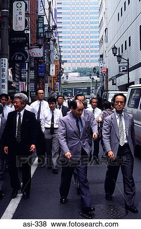 Executives In Street Tokyo Japan Asia View Large Photo Image Stock Photo - Executives In Street Tokyo Japan Asia. Fotosearch