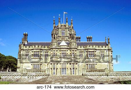 Picture - Facade of Margam Park House Wales. Fotosearch