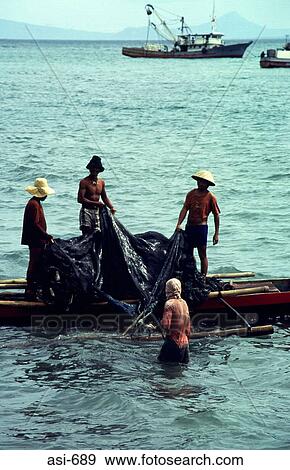 Stock Photo - Fishermen Zamboanga The Philippines Asia. Fotosearch