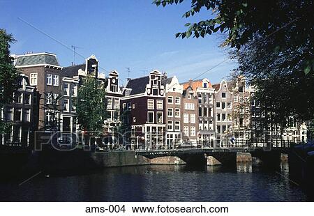 Gabled Houses and Canal Amsterdam View Large Photo Image Picture - Gabled Houses and Canal Amsterdam. Fotosearch