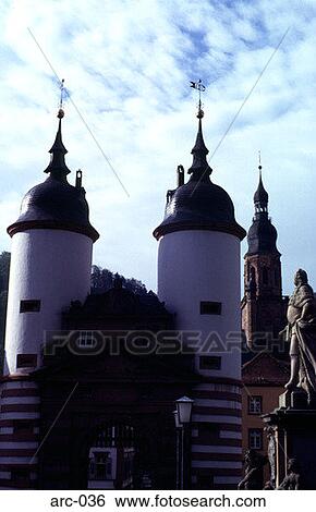 Gatehouse Towers Heidelburg Germany View Large Photo Image Stock Photograph - Gatehouse Towers Heidelburg Germany. Fotosearch