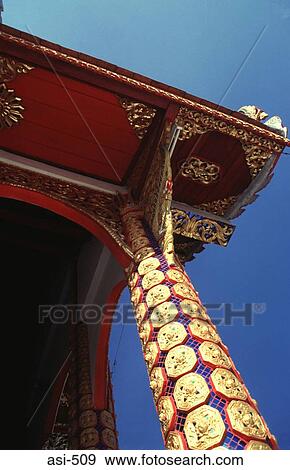 Stock Photo - Graphic View of Ornamental Pillar Thailand Asia. Fotosearch