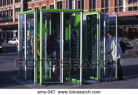 Green Public Telephone Boxes Amsterdam Holland View Large Photo Image Stock Photo - Green Public Telephone Boxes Amsterdam Holland. Fotosearch