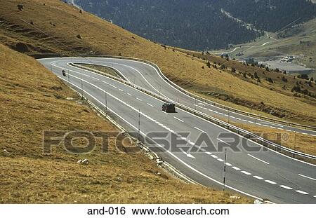 Hairpin Bend Andorra View Large Photo Image Stock Photograph - Hairpin Bend Andorra. Fotosearch