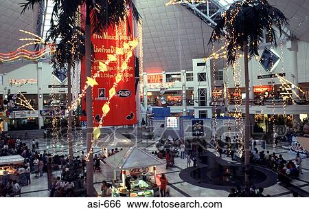 Stock Photograph - Interior of Shopping Mall Manila The Philippines. Fotosearch