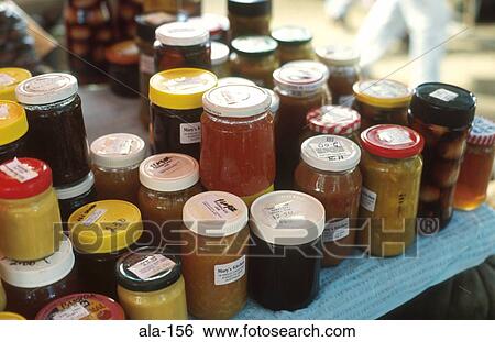 Jars of Jam and other Preserves on Stall Australia View Large Photo Image Stock Photograph - Jars of Jam and other Preserves on Stall Australia. Fotosearch